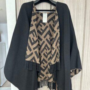 Fendi Reversible Cashmere Wrap Shawl